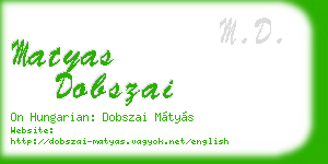 matyas dobszai business card