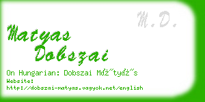 matyas dobszai business card